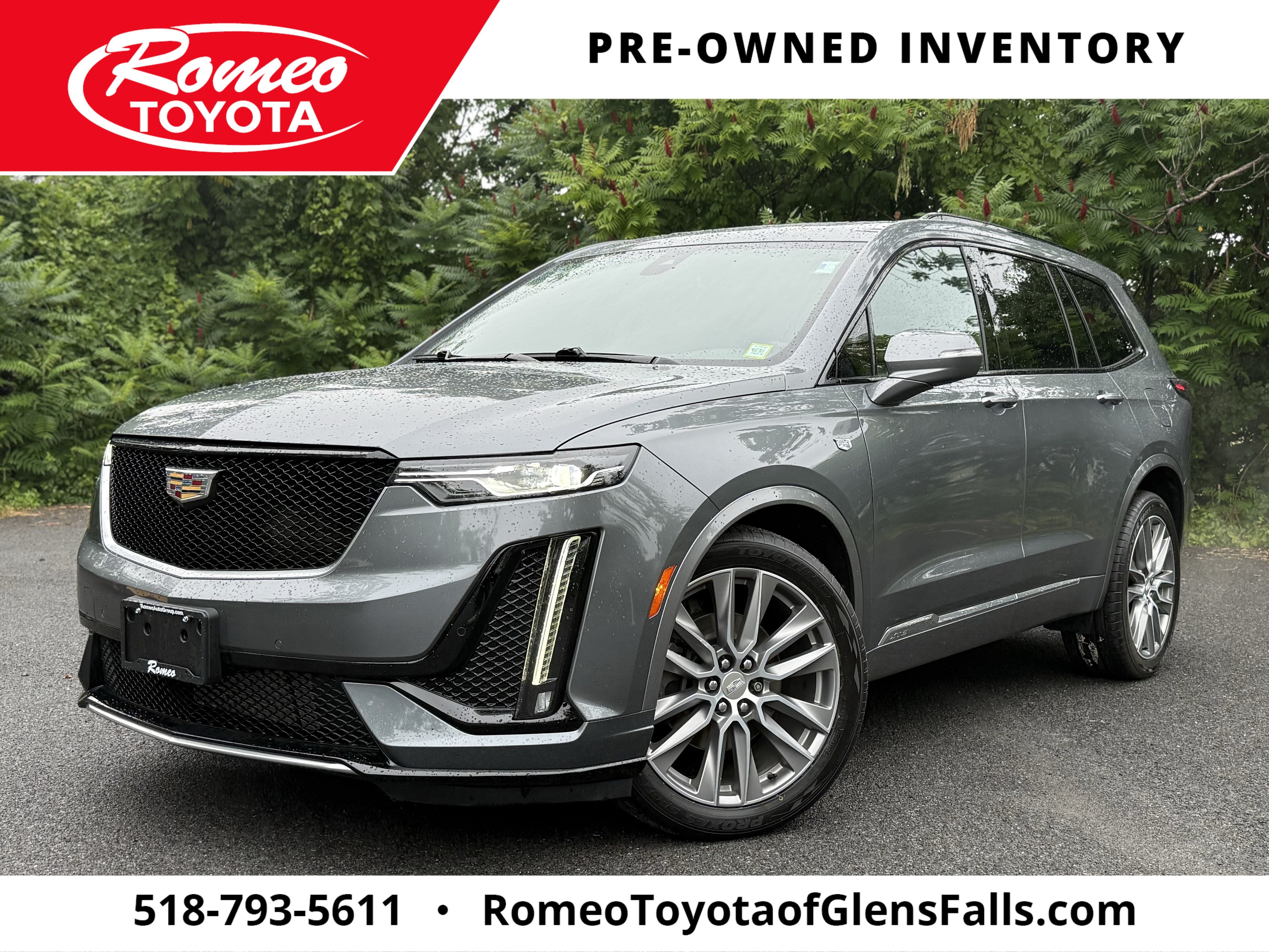2020 Cadillac XT6 Sport in Satin Steel Metallic — front three-quarter view