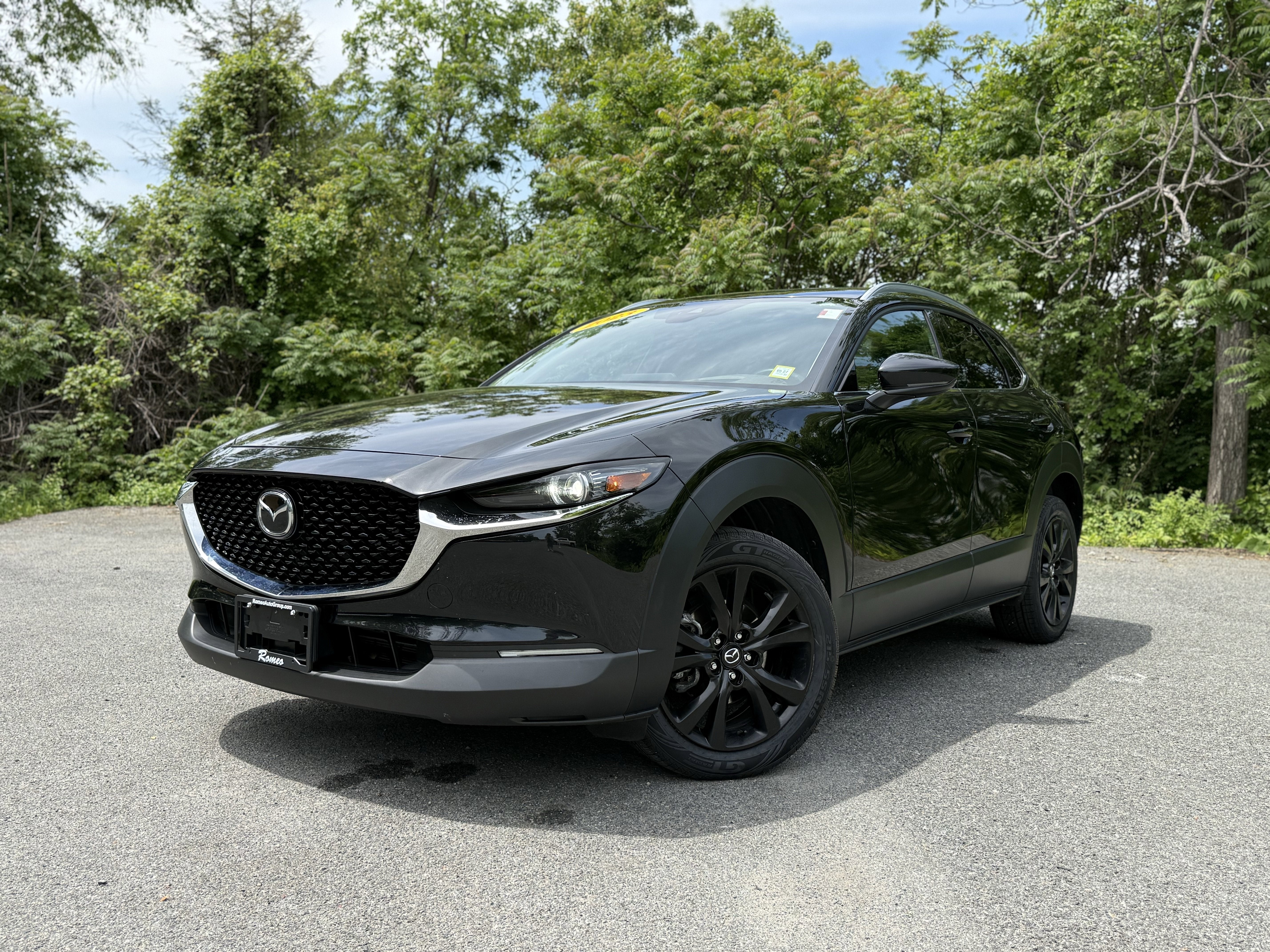 2023 Mazda Mazda CX-30 2.5 Turbo Premium Package in Jet Black Mica — front three-quarter view