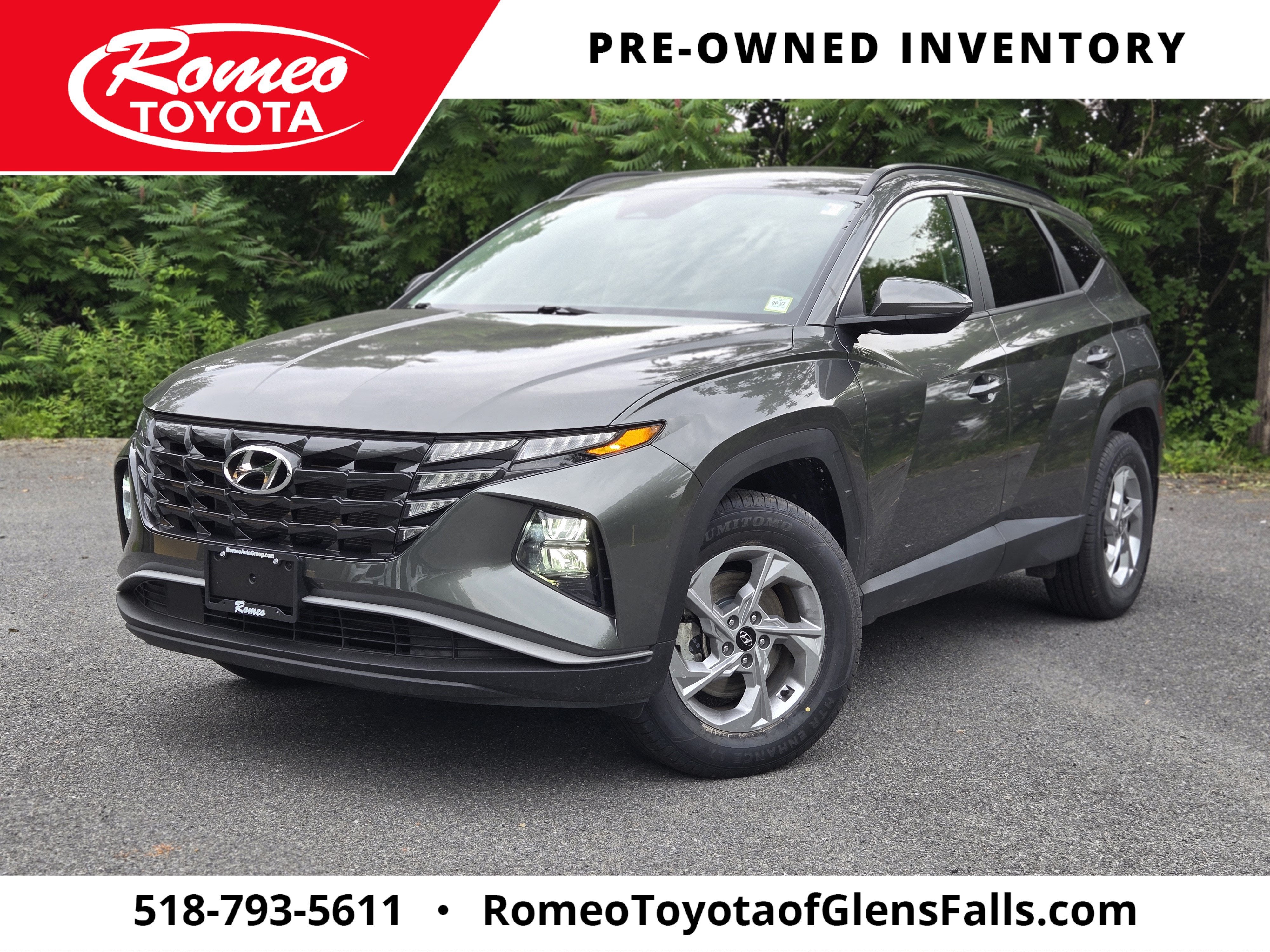 2022 Hyundai Tucson SEL in Amazon Gray — front three-quarter view