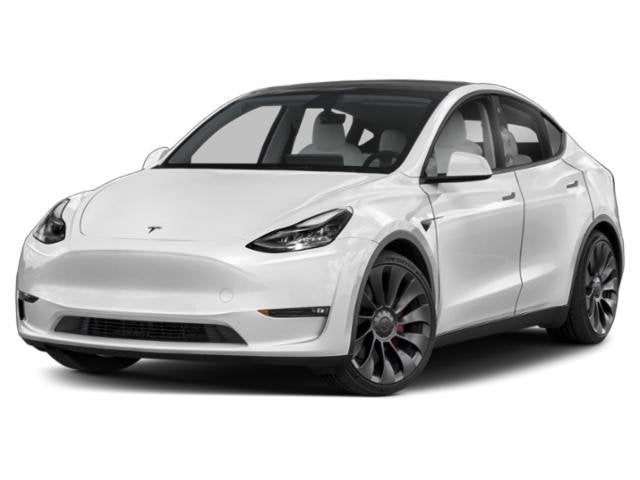2022 Tesla Model Y Long Range in Blue — front three-quarter view