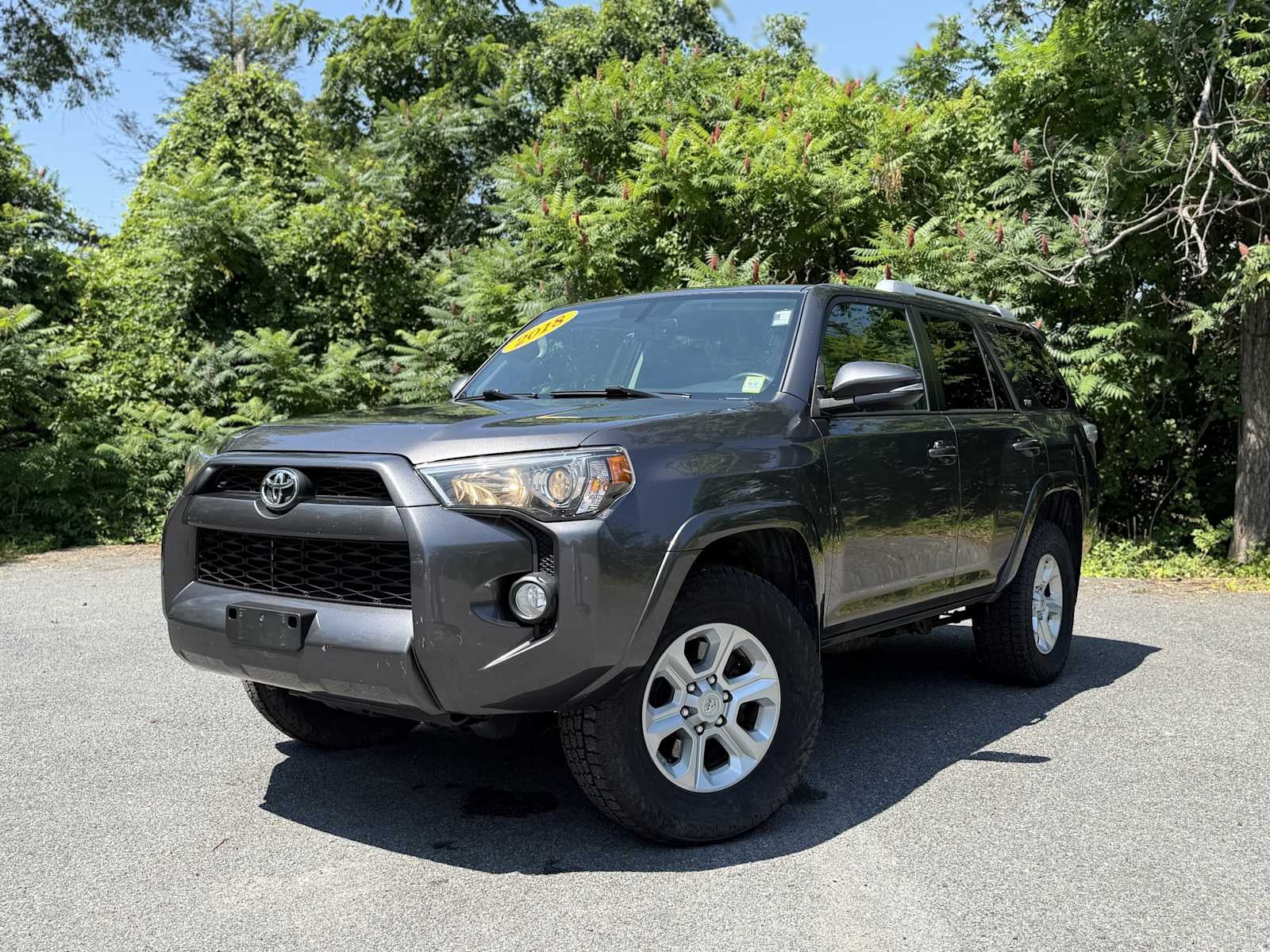 2018 Toyota 4Runner SR5 Premium in Magnetic Gray Metallic — front three-quarter view