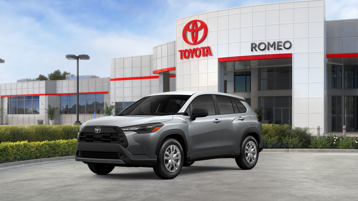 2026 Toyota Corolla Cross L in Sonic Silver — front three-quarter view