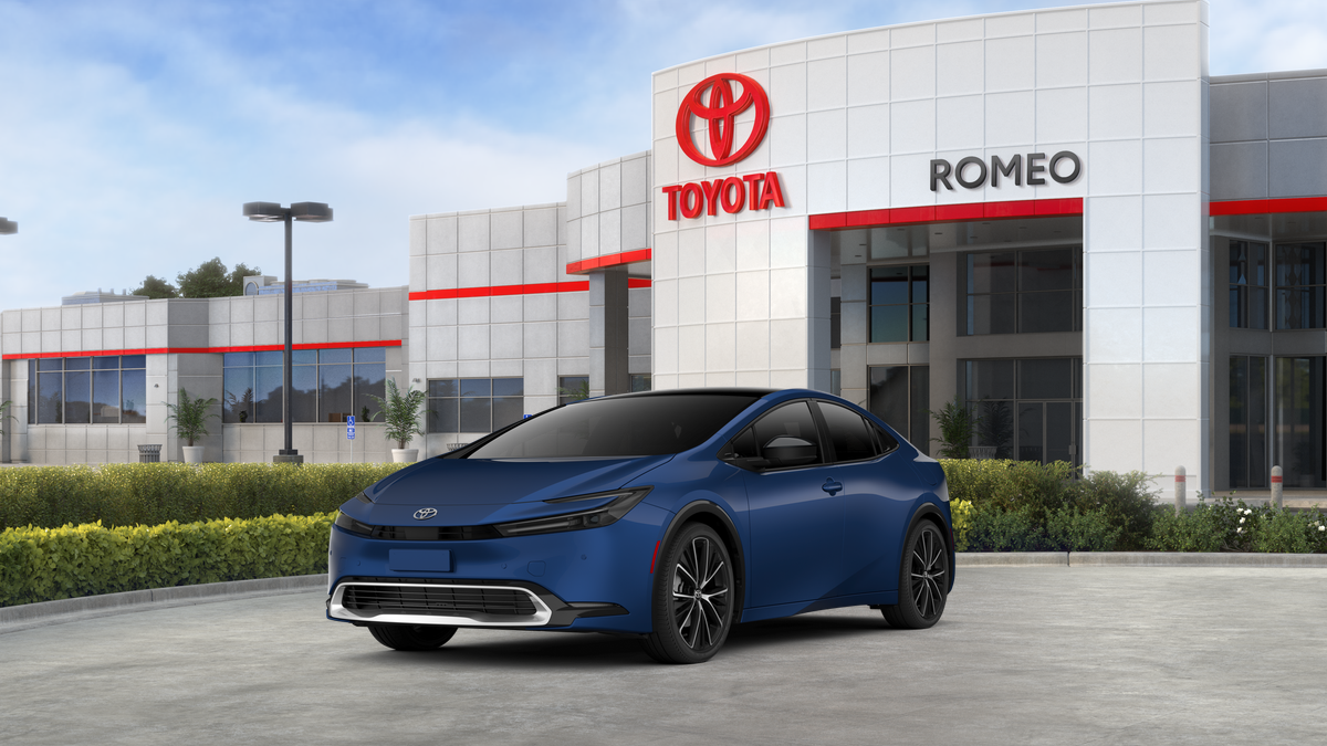 2026 Toyota Prius XLE in Reservoir Blue — front three-quarter view