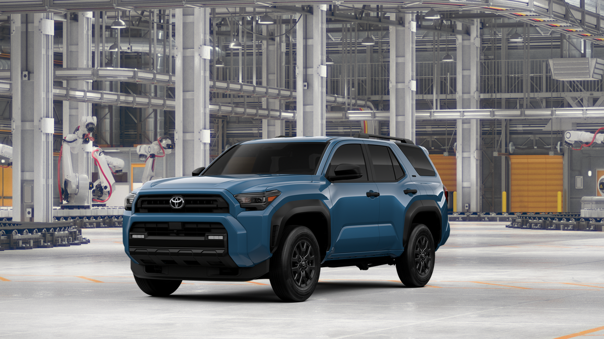 2026 Toyota 4Runner SR5 in Heritage Blue — front three-quarter view